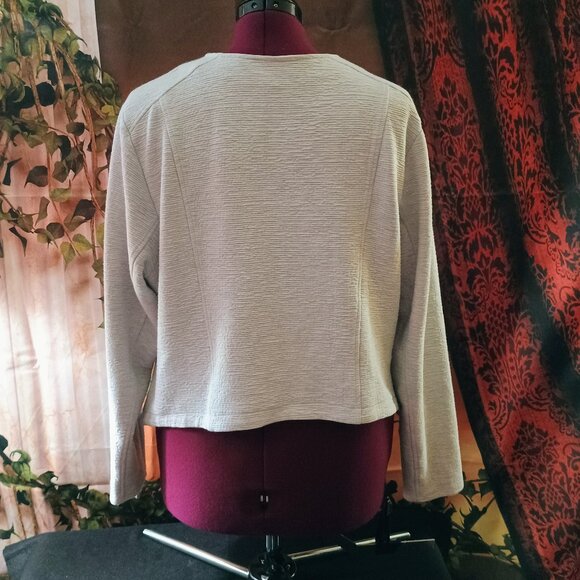 EUC: Torrid Sze 3 Studio Double Knit Moto. Ligtht Grey Jacket - Picture 2 of 6